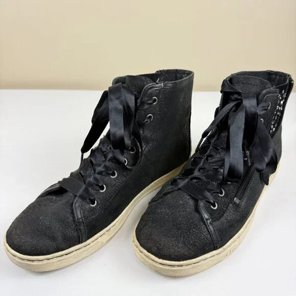 UGG Blaney Crystal High Top Leather Sneakers S/N 1008490 - Picture 3 of 12